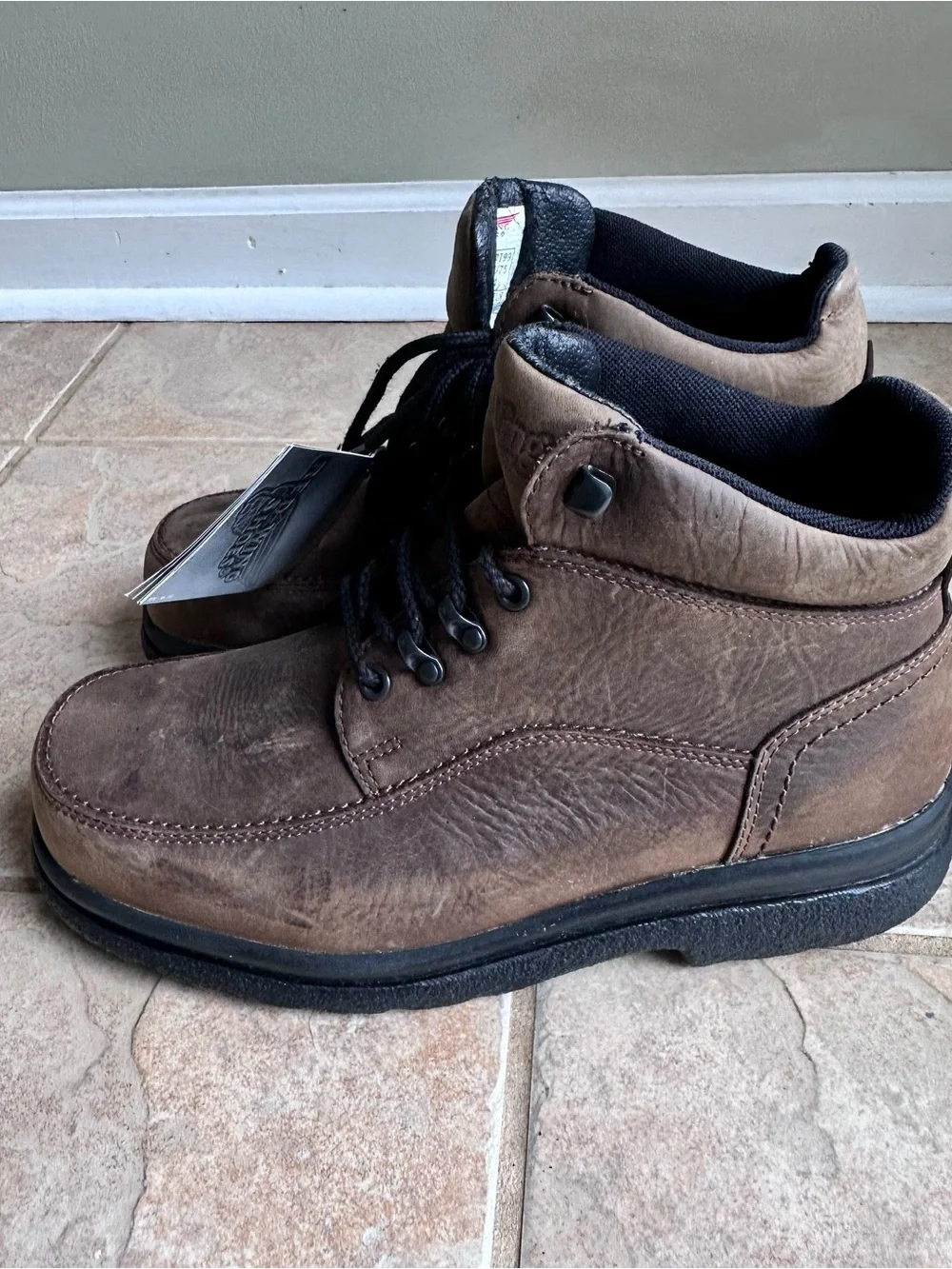 RED WING Chukka Boots  SuperSole Safety Toe Brown Nubuck Leather Men’s 8 EEE​